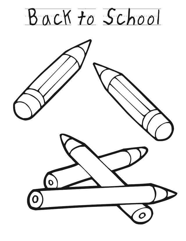Back To School Writing Utensils Coloring Page