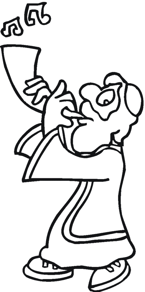 Blowing The Shofar Coloring Page