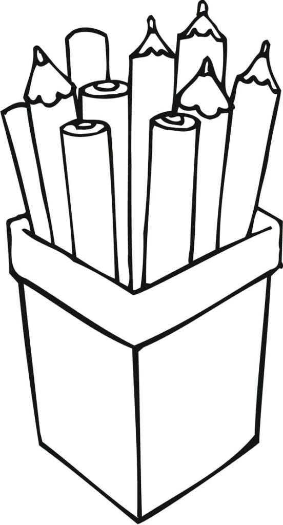 Box Of Pencils Coloring Page