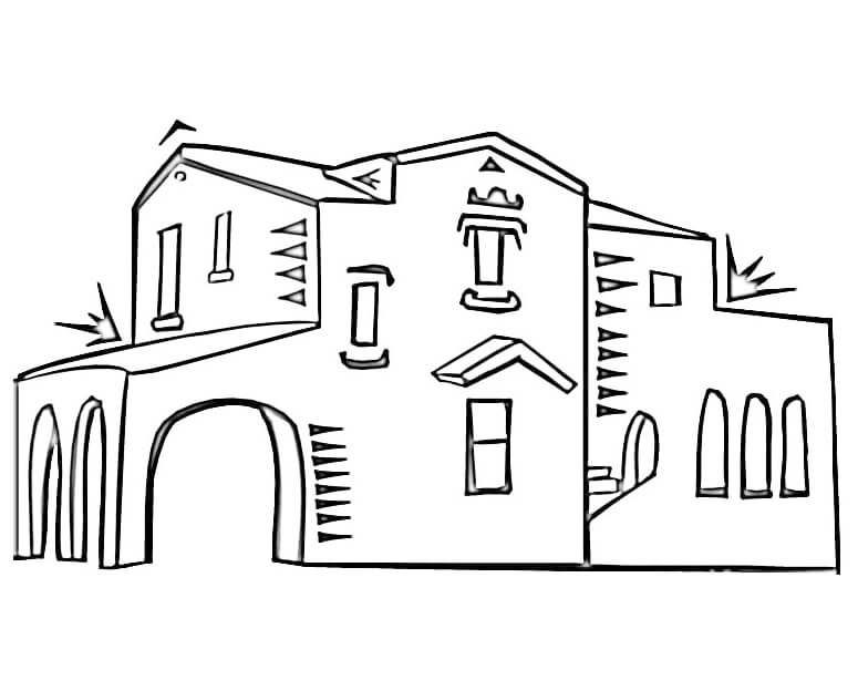 Building In Spain Coloring Page