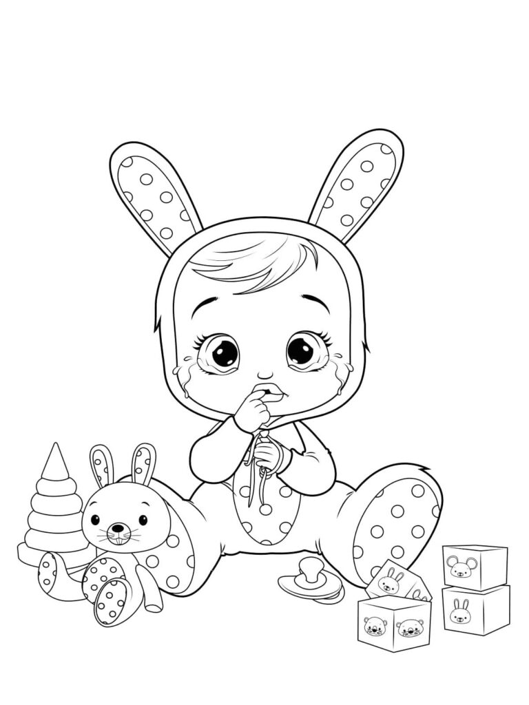 Bunny Cry Babies Coloring Page