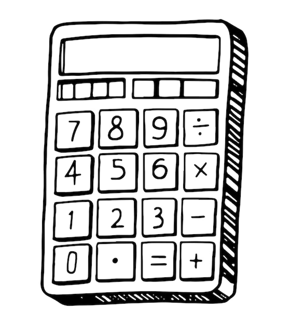Calculator School Supplies Coloring Page