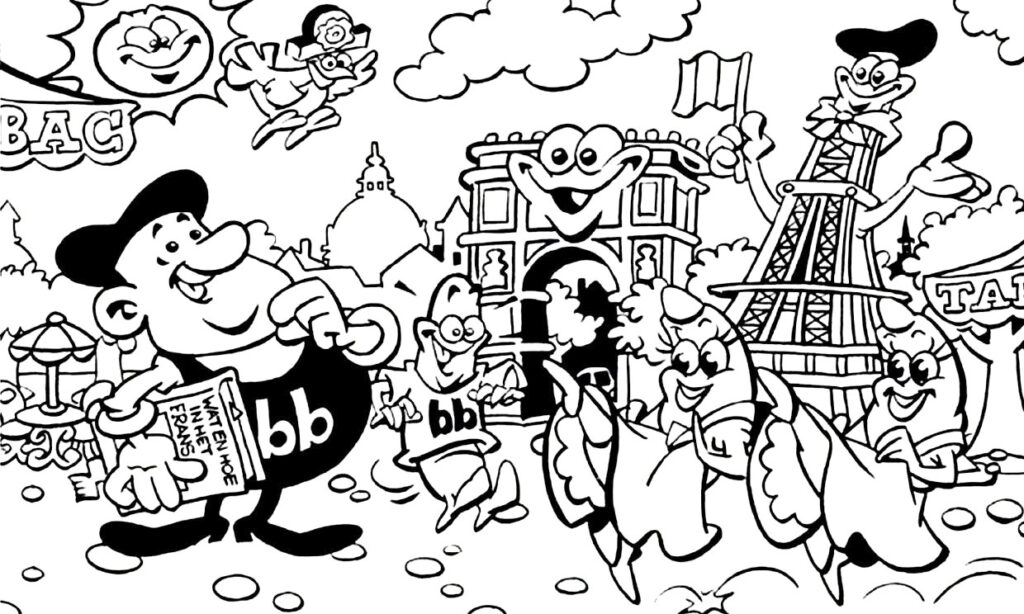 Cartoon France Coloring Page