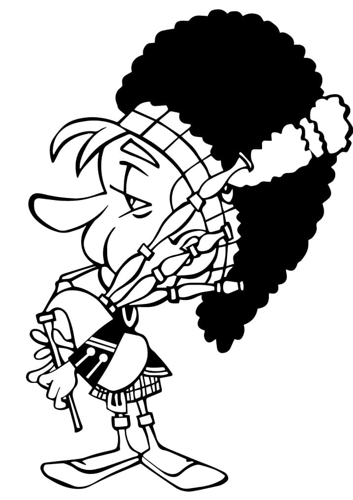 Cartoon Man From Scotland Coloring Page