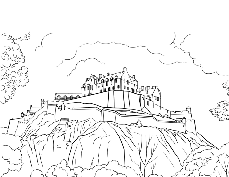 Edinburgh Castle Coloring Page