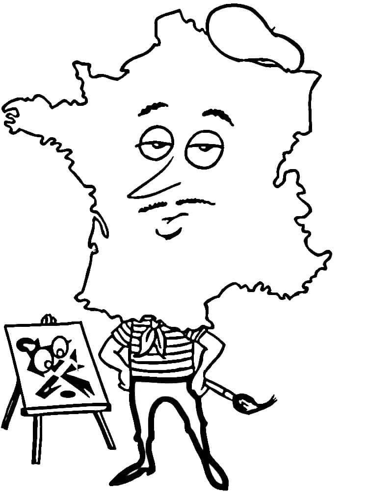 France Artist Coloring Page