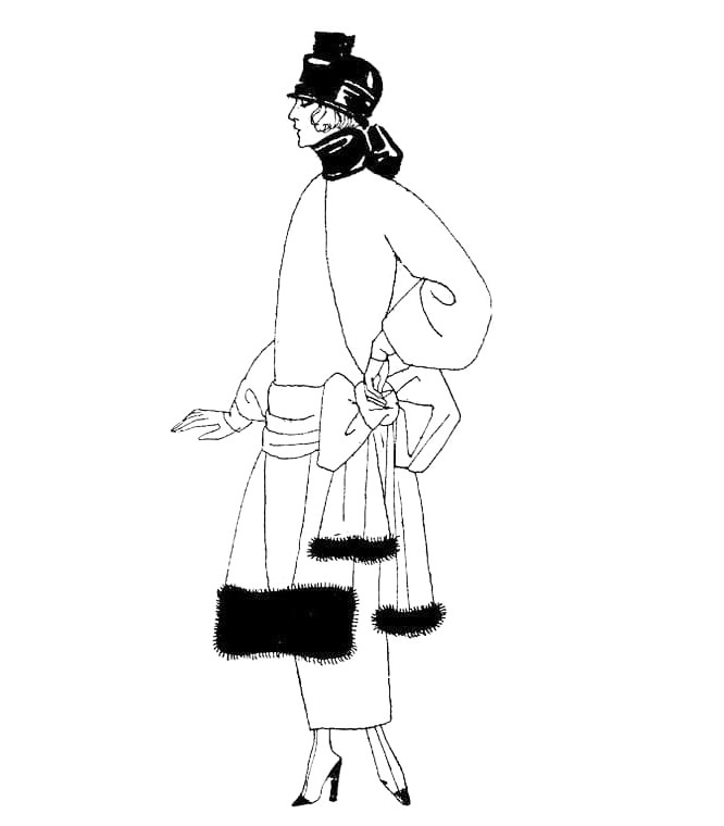 France Vintage Clothes Coloring Page