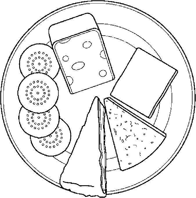 French Cheese Coloring Page