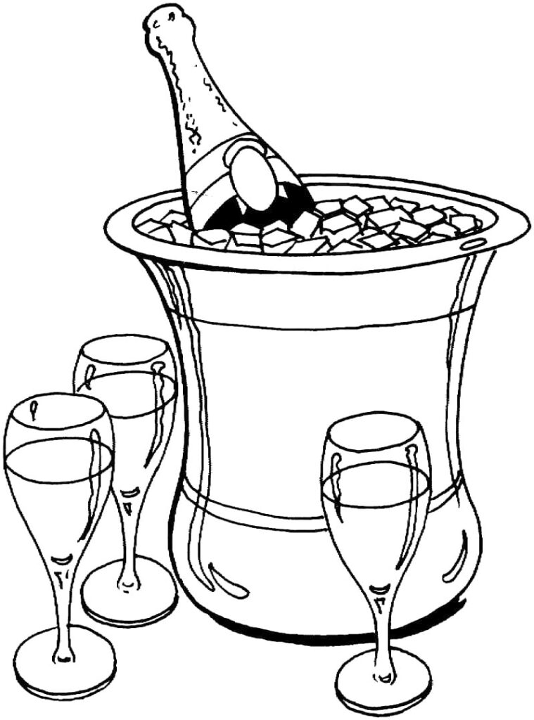 French Wine Coloring Page