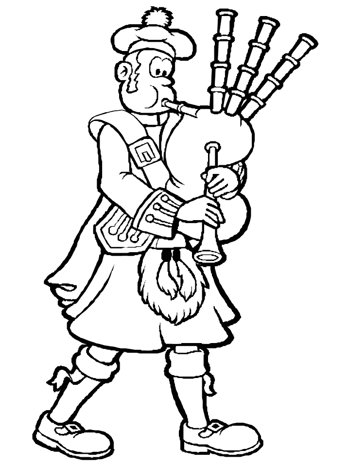 Man With Bagpipes Coloring Page