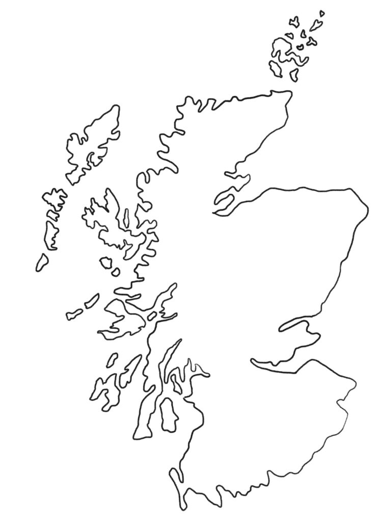 Map Of Scotland Coloring Page