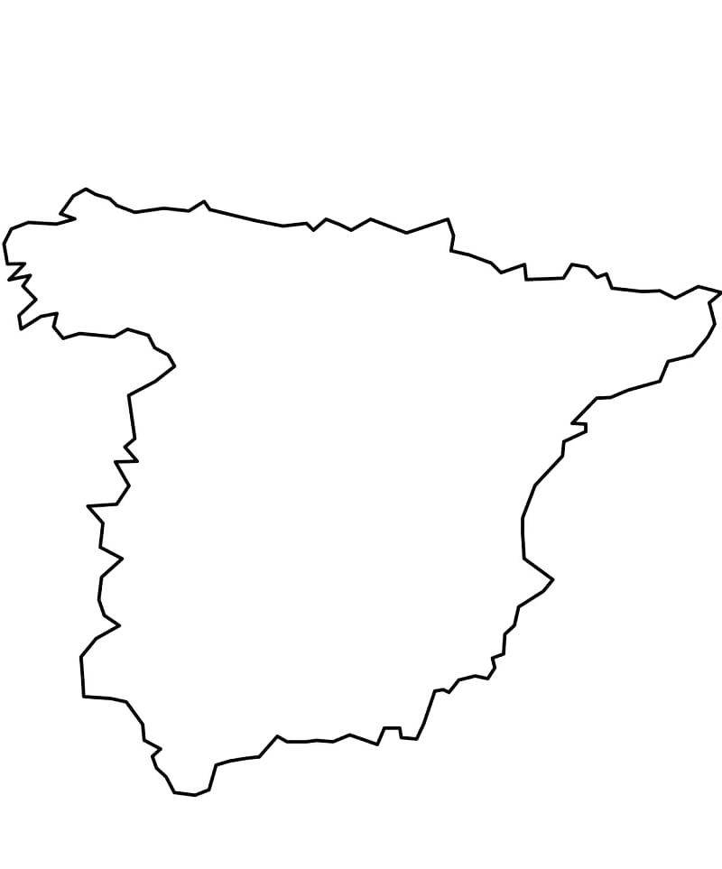 Map Of Spain Coloring Page