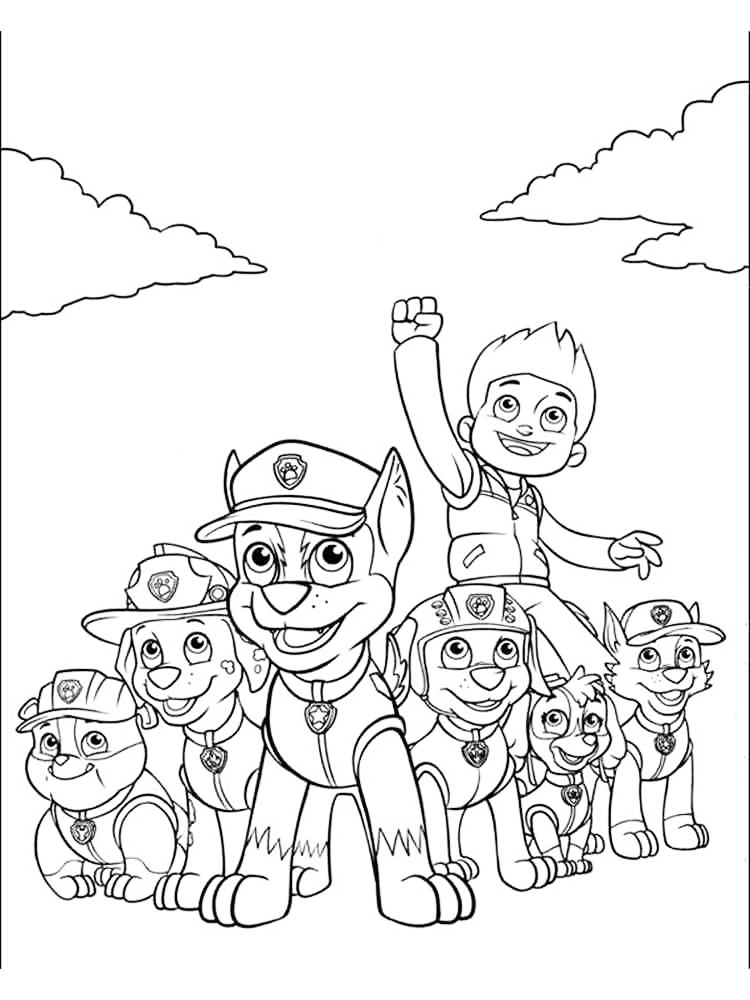 Paw Patrol With Ryder Coloring Page