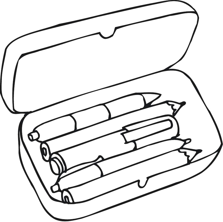 Pencil Box Coloring Page