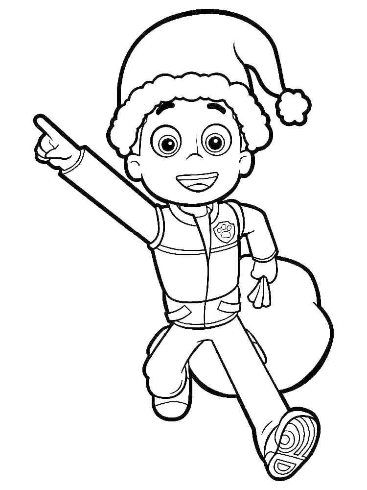 Ryder Christmas Paw Patrol Coloring Page