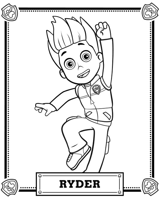 Ryder Paw Patrol Coloring Page