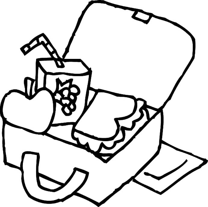 School Lunchbox Coloring Page