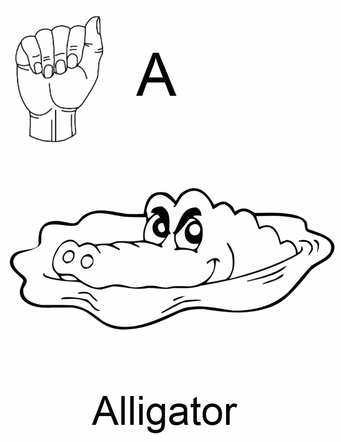 Sign Language A Coloring Page