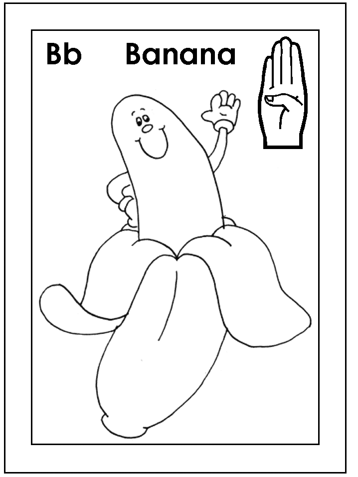 Sign Language B Coloring Page