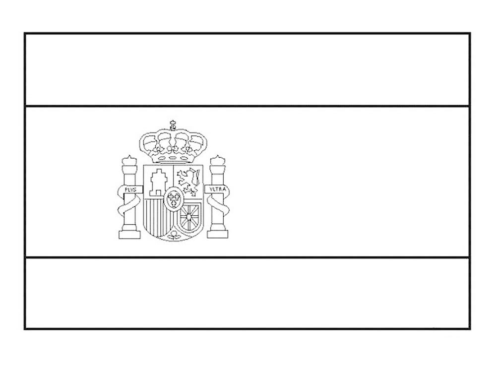 Spain Flag Coloring Page