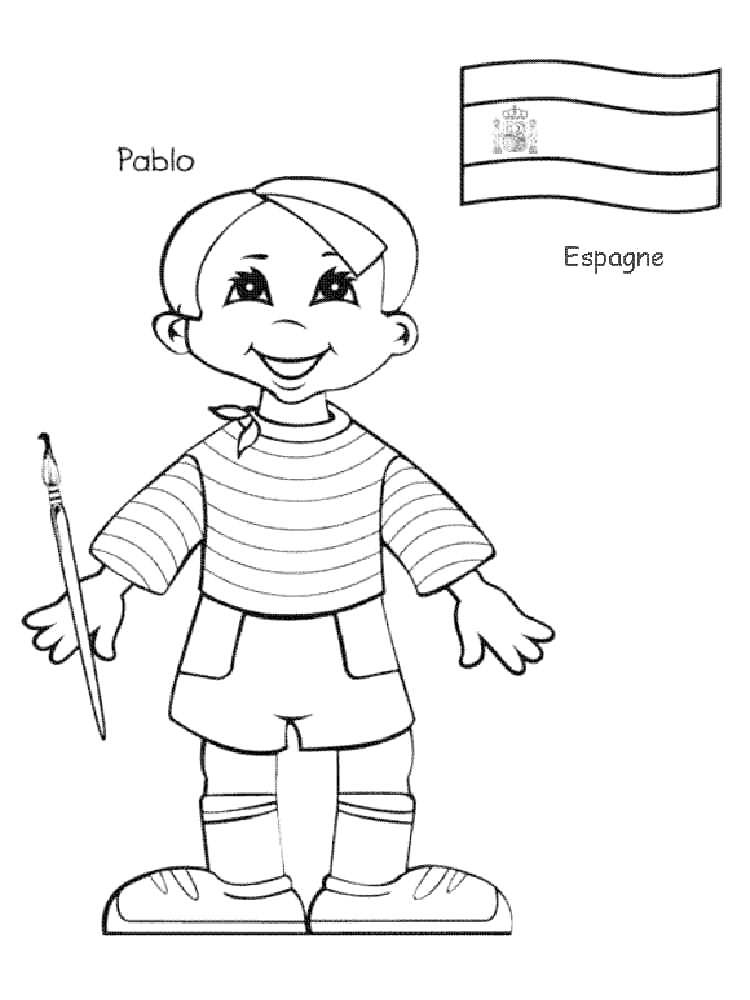 Spanish Boy Coloring Page
