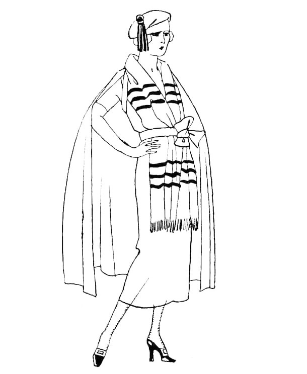 Vintage French Fashion Coloring Page