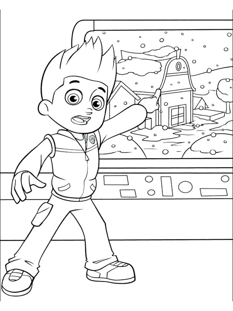 Worried Ryder Paw Patrol Coloring Page