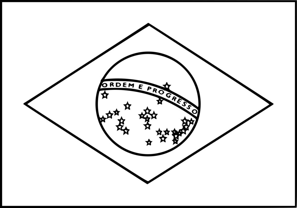 Brazil Flag Coloring Page