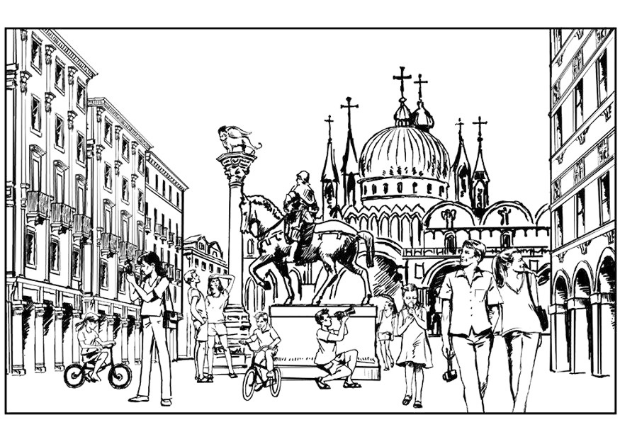 City In Italy Coloring Page