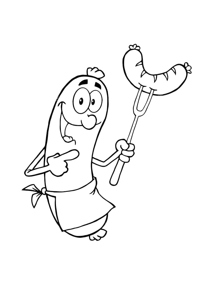 Cute Bratwurst Coloring Pages