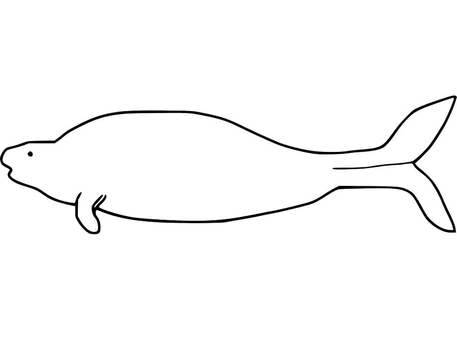 Easy Dugong Coloring Page