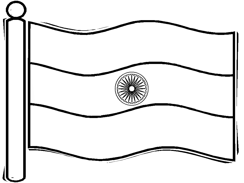 Easy Flag India Coloring Page