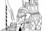 Elephant Ride India Coloring Page