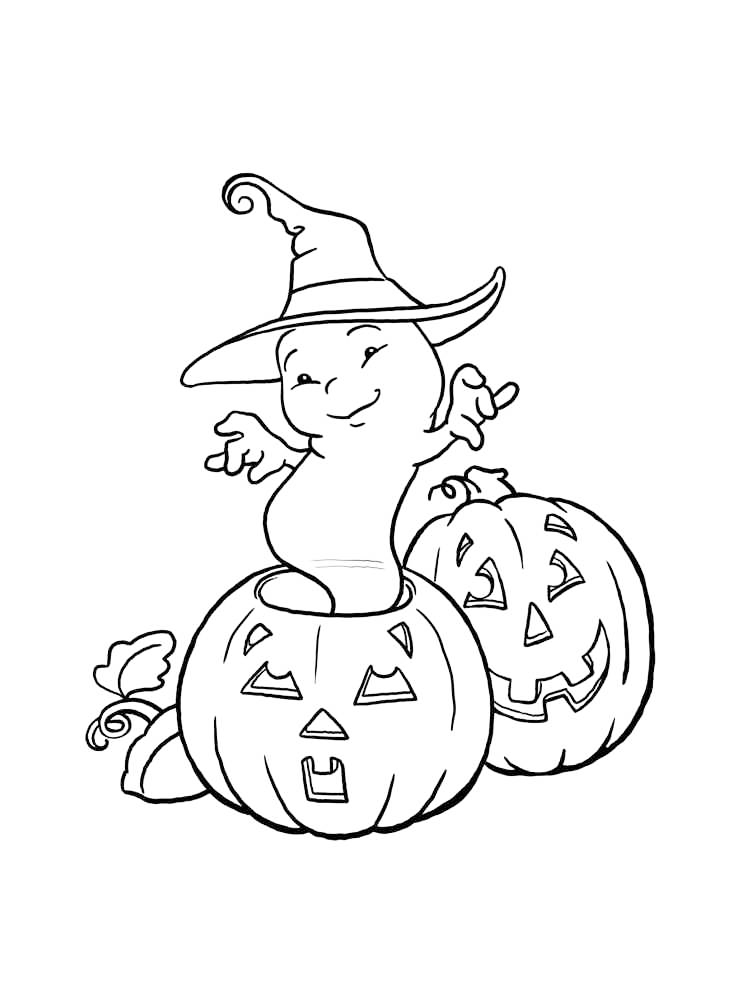 Ghost In Jack O Lantern Coloring Page