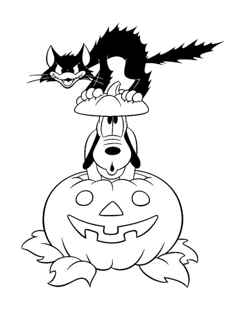 Goofy In Jack O Lantern Coloring Page