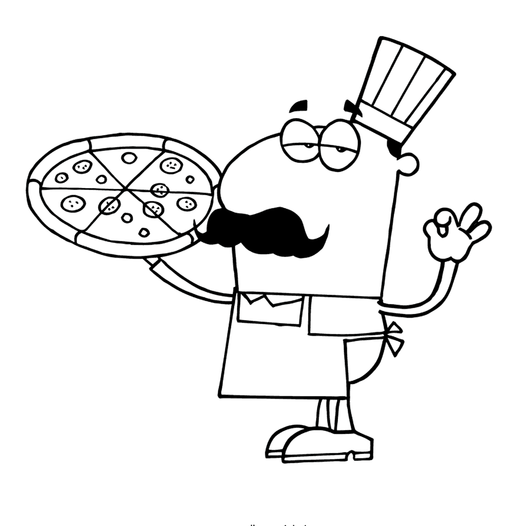 Italian Pizza Coloring Page