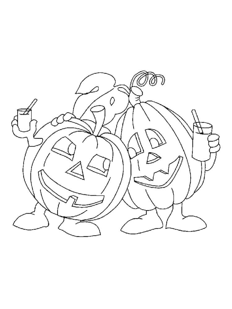 Jack O Lantern Friends Coloring Page