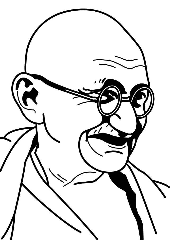 Mahatma Gandhi Coloring Page