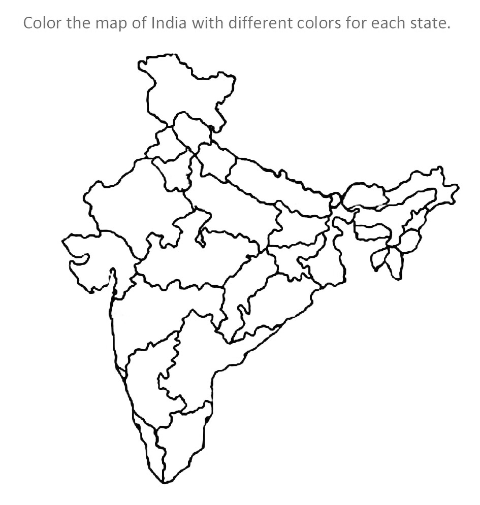 Map Of India Coloring Page