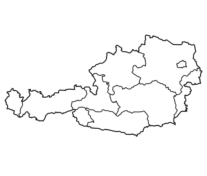 Map Of Austria Coloring Page