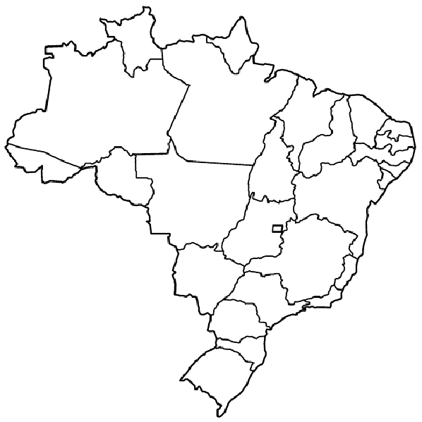 Map Of Brazil Coloring Page