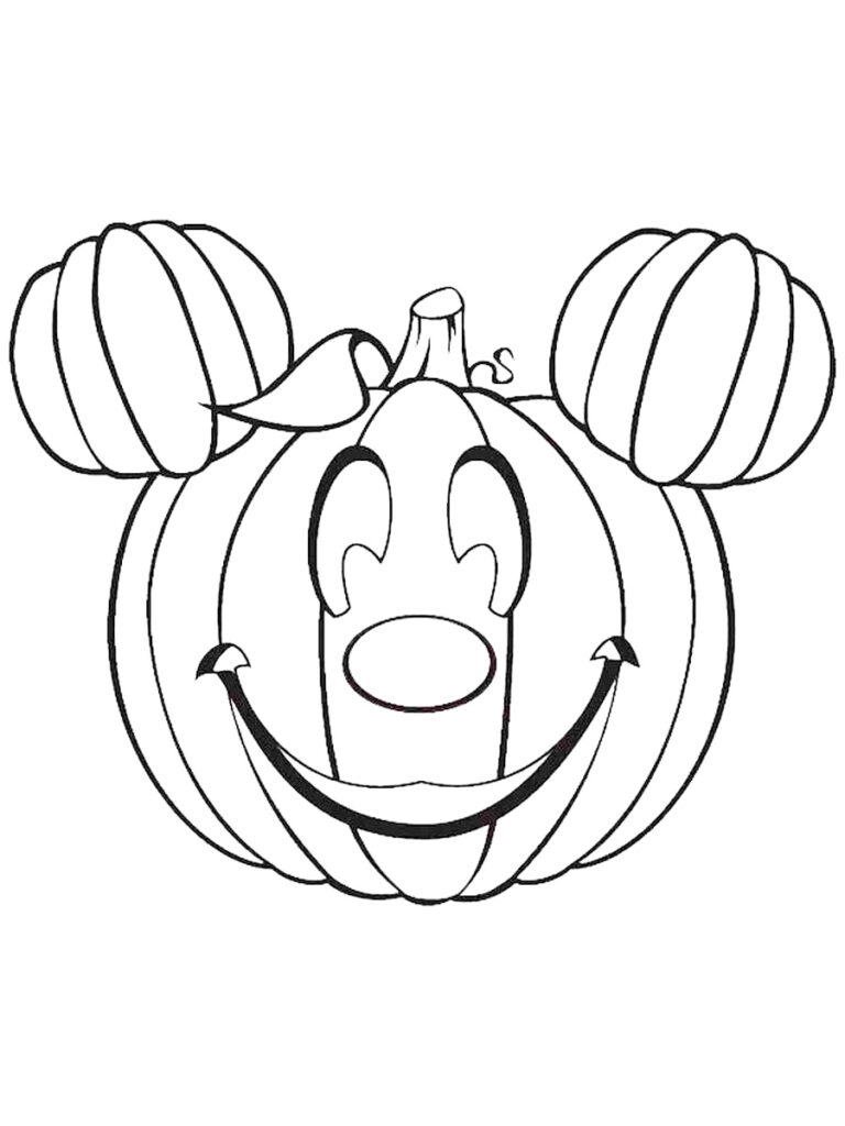 Mickey Mouse Jack O Lantern Coloring Page