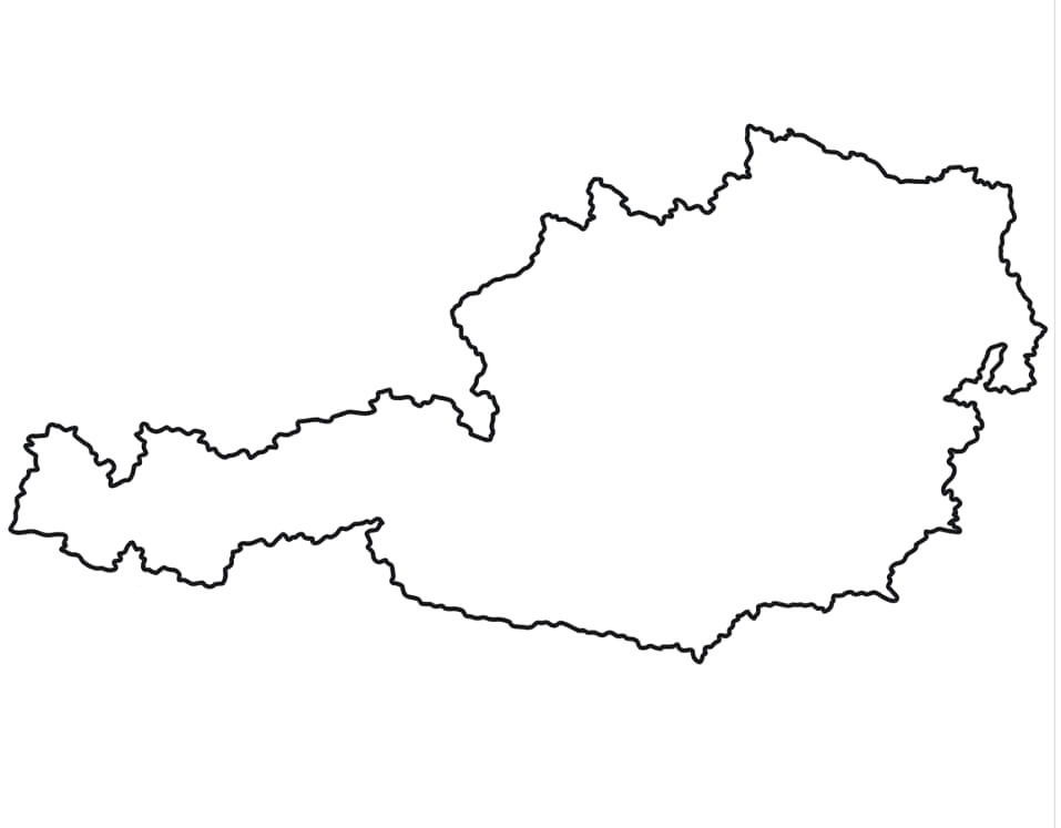 Simple Map Of Austria Coloring Page