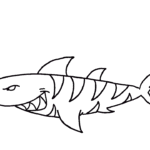 Smiling Tiger Shark Coloring Page