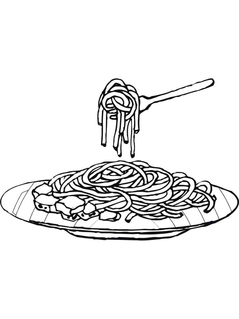 Spaghetti In Italy Coloring Page