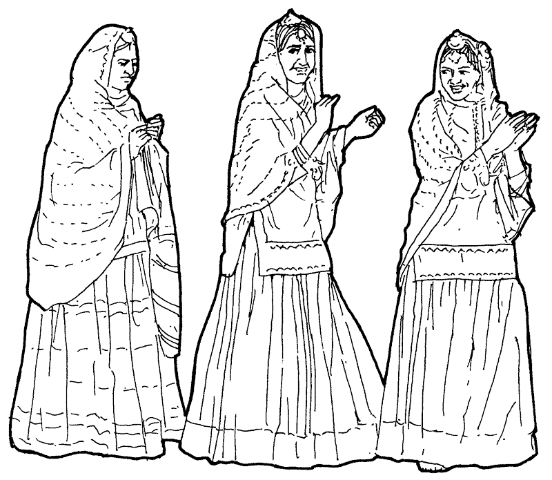 Women In India Coloring Page