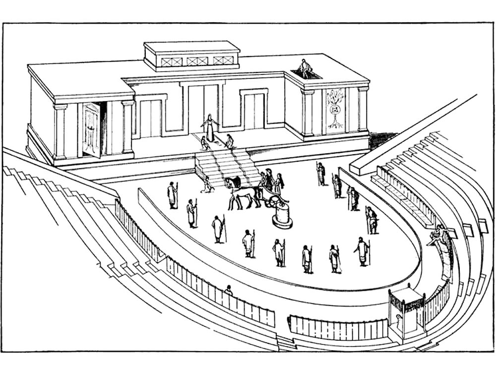 Acient Greek Theatre Coloring Page