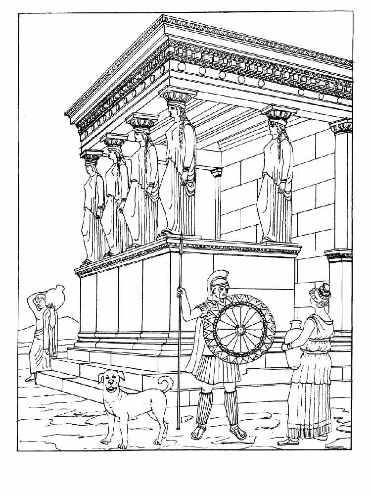 Ancient Erechtheion In Athens Greece Coloring Page