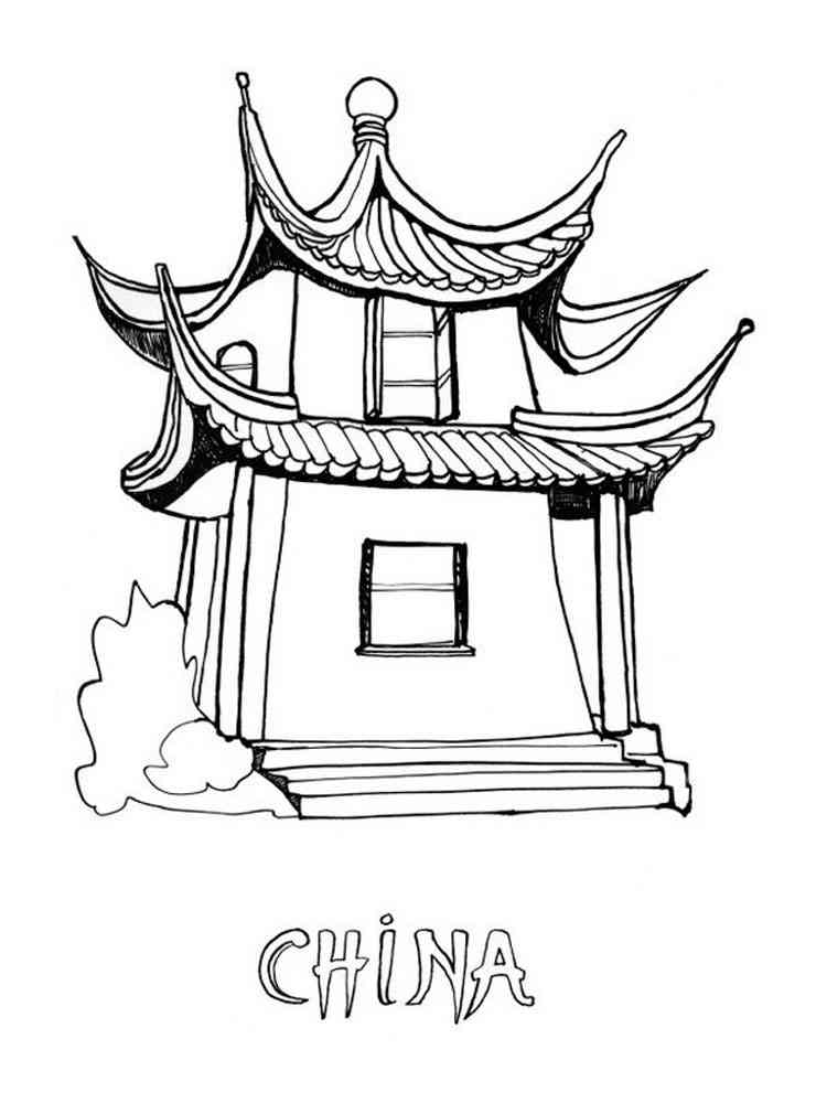 Architecture In China Coloring Page