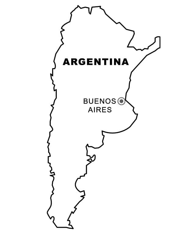 Argentina Map Coloring Page